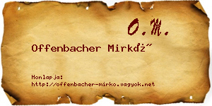 Offenbacher Mirkó névjegykártya